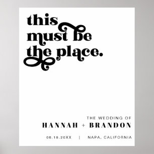 Poster Typographie chic moderne minimale Mariage classiqu