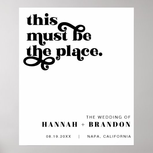 Poster Typographie chic moderne minimale Mariage classiqu (Devant)