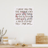 Poster Typographie Citation romantique Quotidien Tea Love (Cuisine)