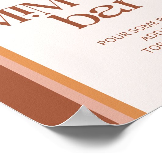 Poster Typographie d'arc en terre cuite moderne Mimosa Ba (Coin)