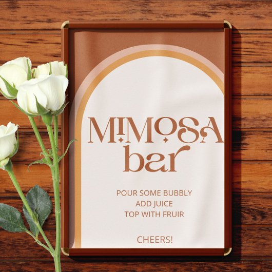 Poster Typographie d'arc en terre cuite moderne Mimosa Ba