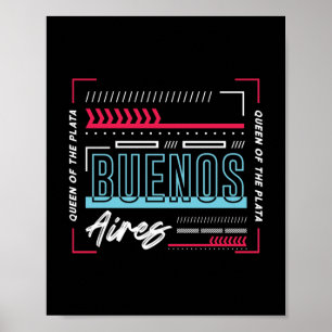Poster Typographie de Buenos Aires Graphique Argentine