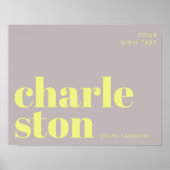 Poster Typographie de Charleston Caroline du Sud (Devant)