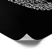 Poster Typographie de chaussures de ballet noir et blanc (Coin)