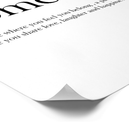 Poster Typographie de définition domestique (Coin)