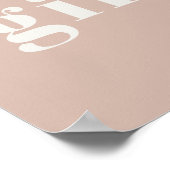 Poster Typographie de grès rose Cartes Baby showers Cadea (Coin)