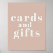 Poster Typographie de grès rose Cartes Baby showers Cadea (Devant)