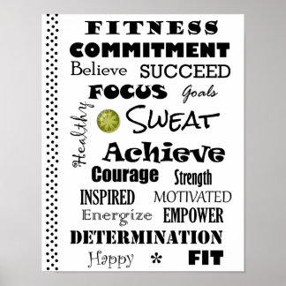 Poster Typographie de la condition physique motivationnel