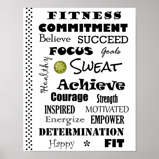 Poster Typographie de la condition physique motivationnel (Devant)