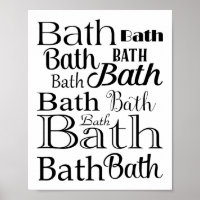 Typographie de la salle de bain Noir Blanc Bain Si
