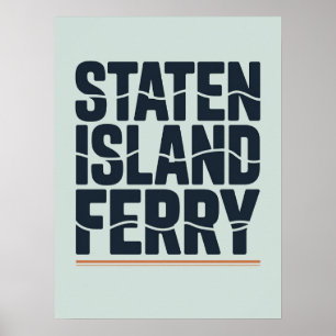 Poster Typographie de la vague du ferry de Staten Island