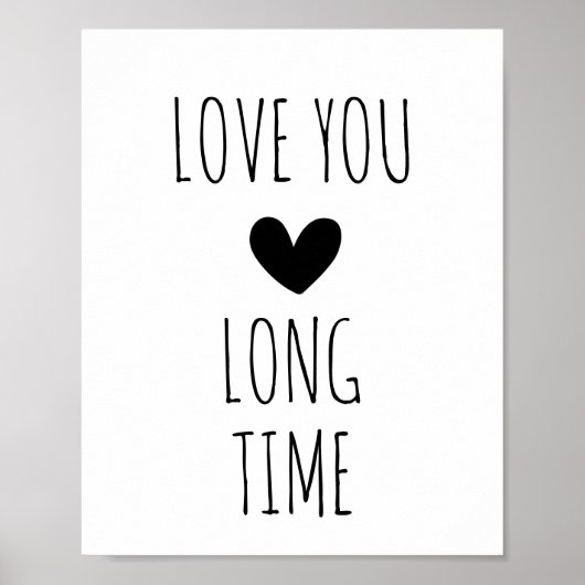 Poster Typographie de l'amour pour longtemps Cœur (Devant)