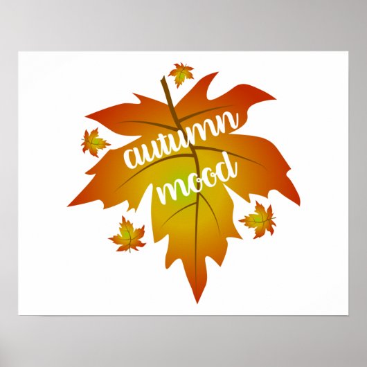 Poster Typographie de l'humeur d'automne feuille d'érable (Devant)