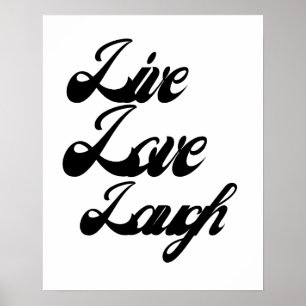 Poster Typographie de Live Love Laugh  Inspiration