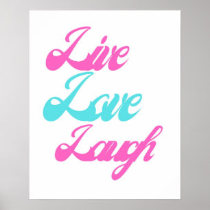Poster Typographie de Live Love Laugh  Inspiration