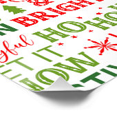 Poster Typographie de Noël rouge et vert sans couture (Coin)