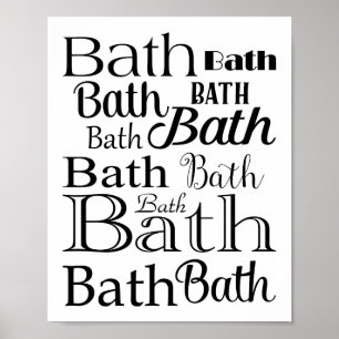 Poster Typographie de salle de bain Panneau de salle de b