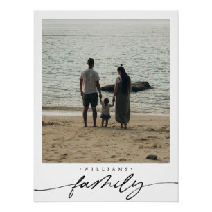 Poster Typographie de script de photo de famille élégante