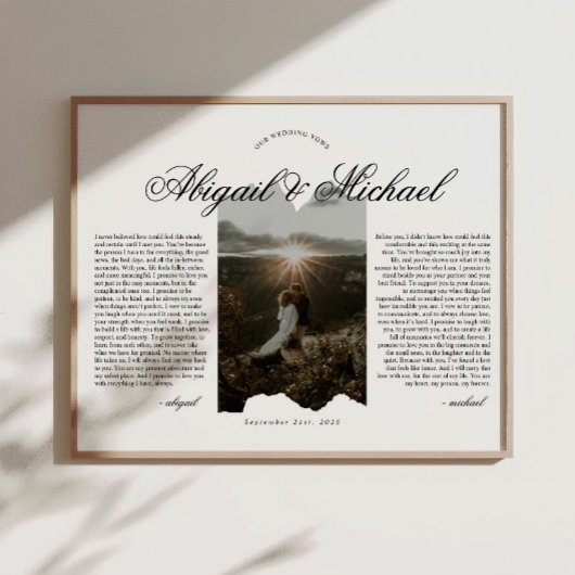 Poster Typographie de script moderne Voeux de mariage ave