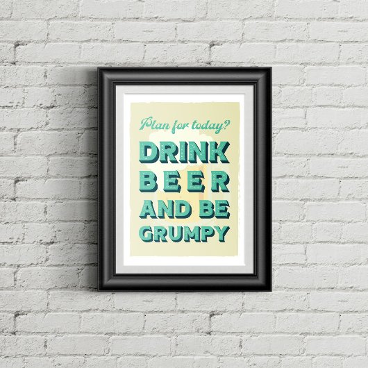 Poster Typographie de style rétro. Idéal pour les caves à