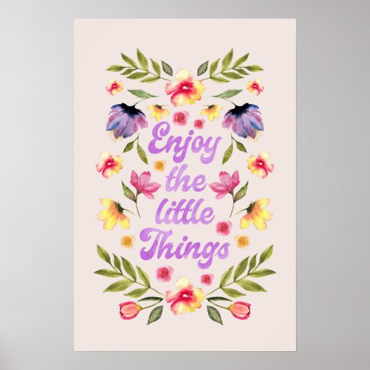 Poster Typographie d'Enjoy the little Things (Devant)