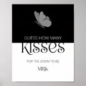 Poster Typographie devinez combien de baisers jeu de nage (Devant)