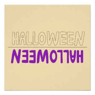 Poster Typographie d'Halloween expressive avec Vibes d'au
