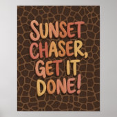 Poster Typographie d'impression de girafe Chasseur de cou (Devant)