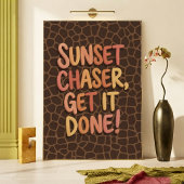 Poster Typographie d'impression de girafe Chasseur de cou