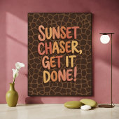 Poster Typographie d'impression de girafe Chasseur de cou