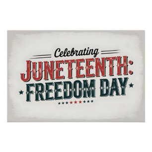Poster Typographie du 11° Junte, Journée de la Liberté No
