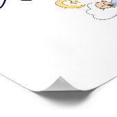 Poster Typographie du bébé endormi bleu, crèche blanche (Coin)