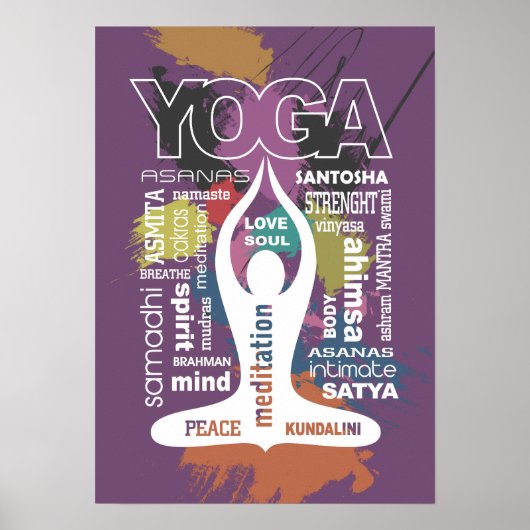 Poster Typographie du yoga (Devant)