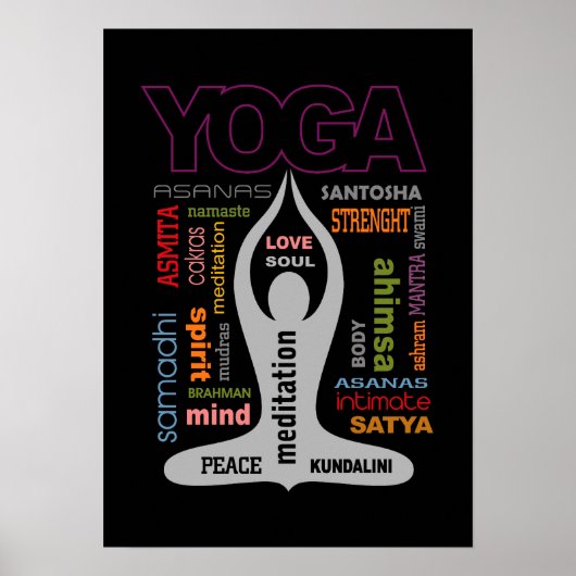 Poster Typographie du yoga (Devant)