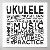 Poster Typographie d'Ukulele (Devant)