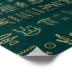 Poster Typographie égyptienne d'or Hiéroglyphes Égypte