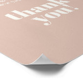 Poster Typographie en grès rose Baby Shower Couche (Coin)