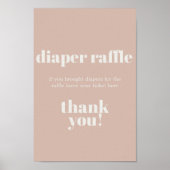 Poster Typographie en grès rose Baby Shower Couche (Devant)