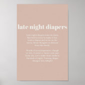 Poster Typographie en grès rose bébé couche de nuit tardi (Devant)