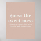 Poster Typographie en grès rose Bébé Guess Sweet Mess (Devant)