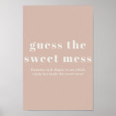 Poster Typographie en grès rose Bébé Guess Sweet Mess (Devant)