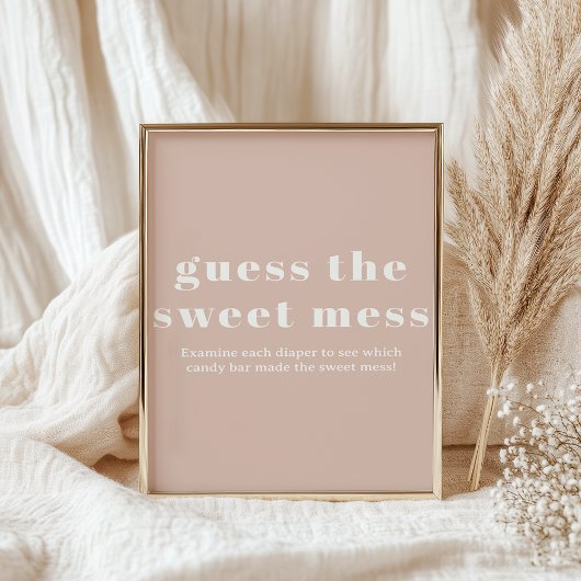 Poster Typographie en grès rose Bébé Guess Sweet Mess