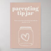 Poster Typographie en grès rose Bébé Parenting Conseils J (Devant)