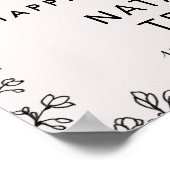 Poster Typographie florale Mariage de bienvenue (Coin)