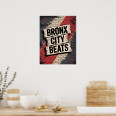 Poster Typographie Graffiti Bronx City Beats (Cuisine)