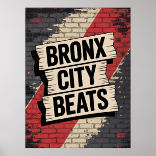 Poster Typographie Graffiti Bronx City Beats
