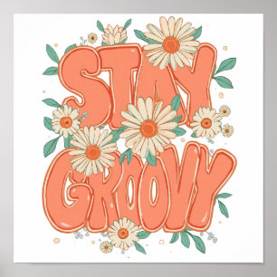 Poster Typographie Hippie Orange Mignonne