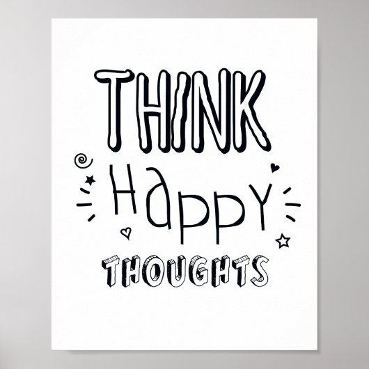 Poster Typographie inspirée de Scandi noir et blanc (Devant)