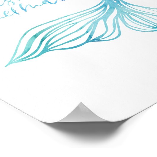 Poster Typographie Je suis une Queue de sirène d'aquarell (Coin)