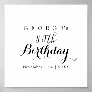 Poster Typographie minimaliste Design d'anniversaire